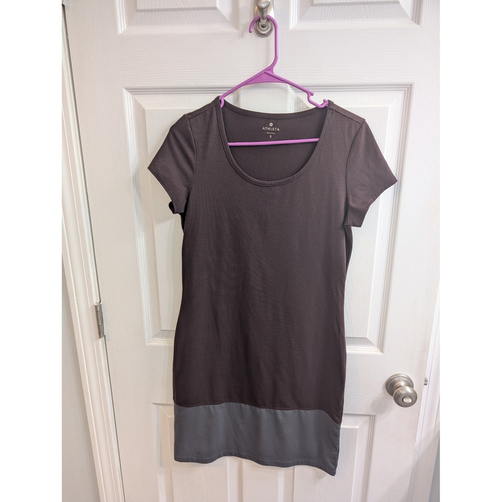 Athleta Ella Merino Wool Blend Short Sleeve Scoop Neck T Shirt Dress - Size S